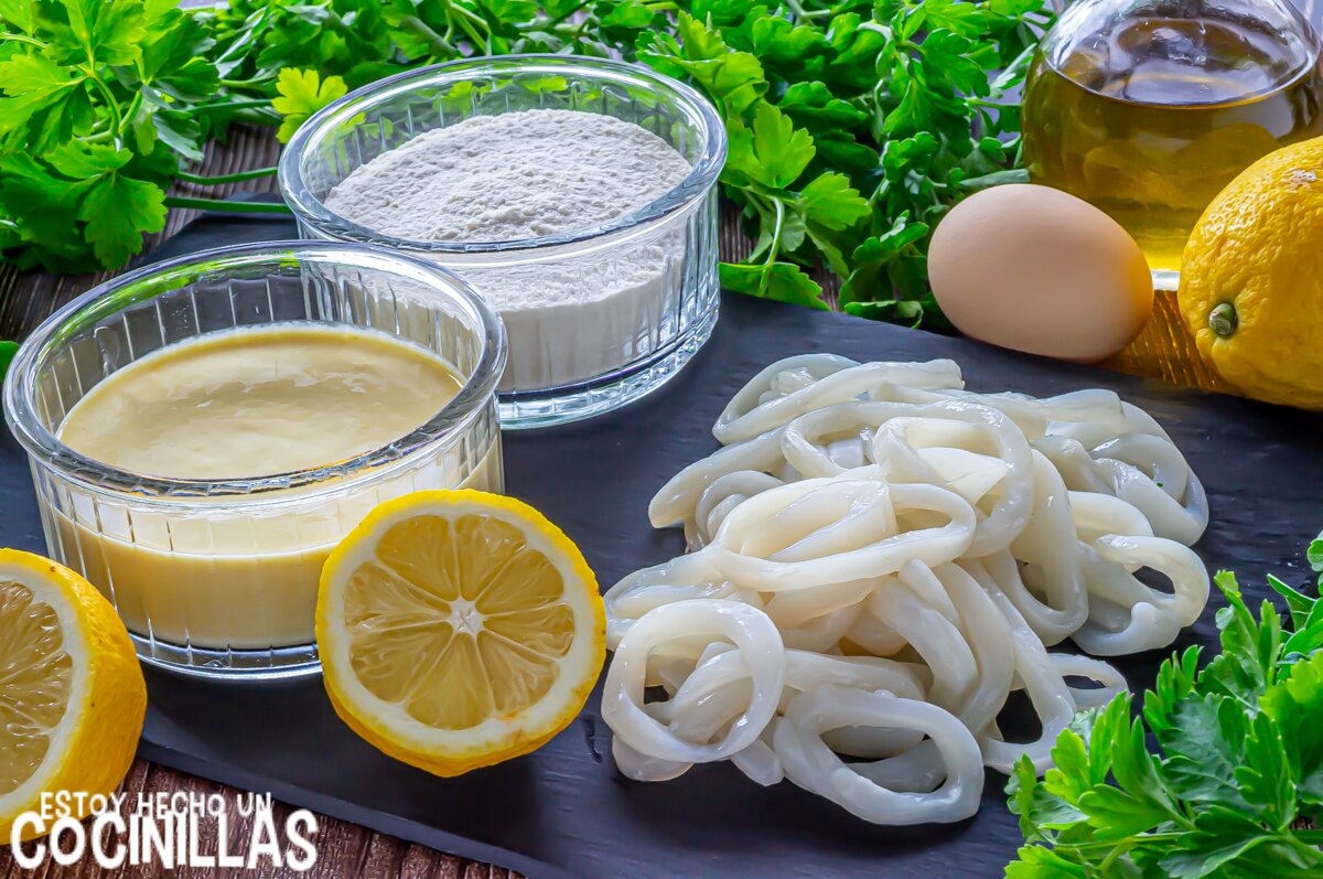 Ingredientes calamares a la romana crujientes y esponjosos