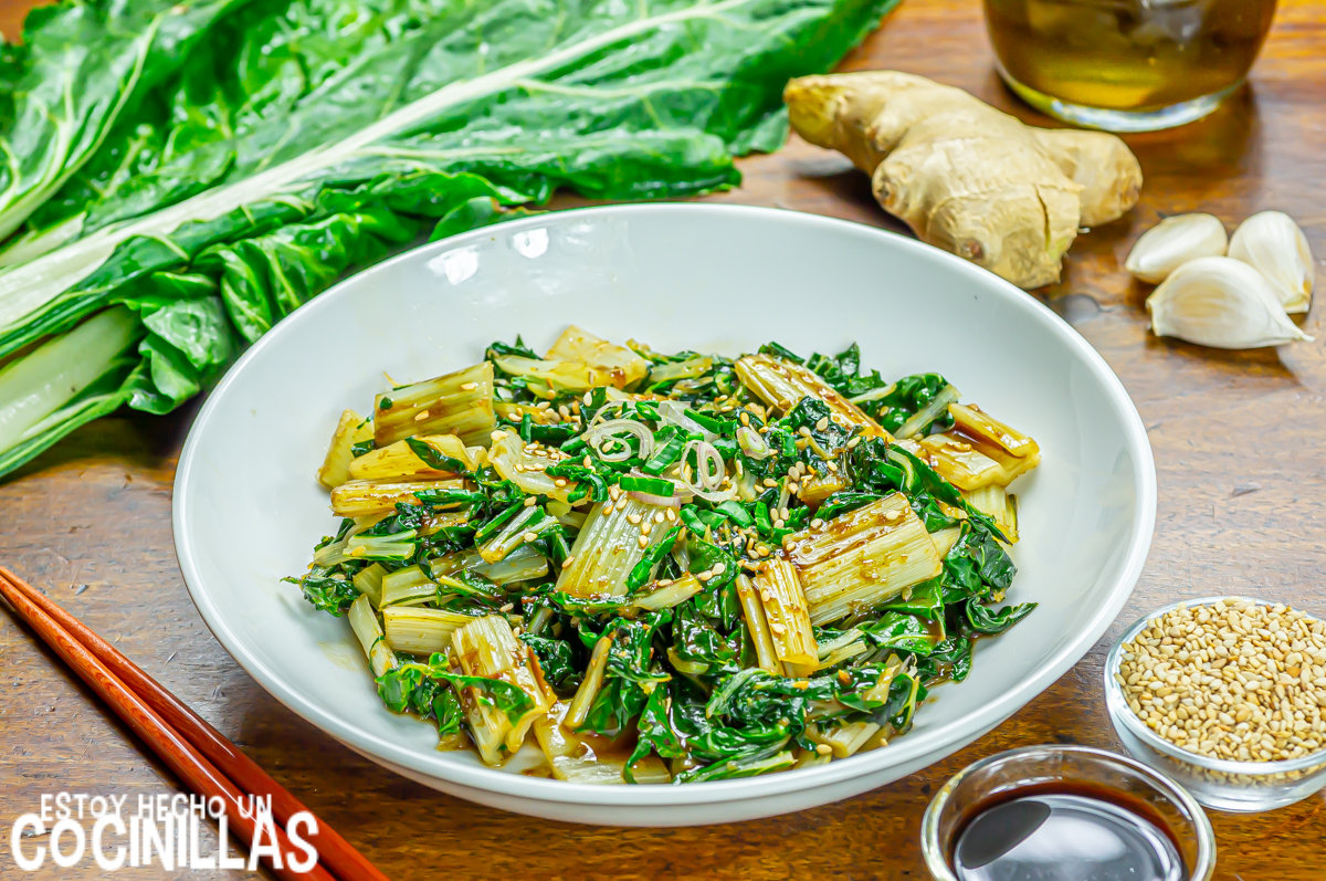 Acelgas salteadas con soja
